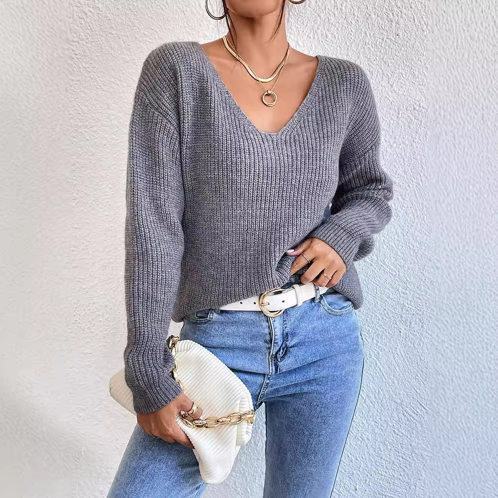 Carly Wollpullover mit Spitzenrücken