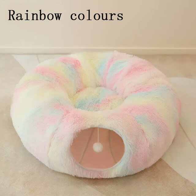 Cat Donut Bed House 2-in-1 - www.Shopthatapp.com