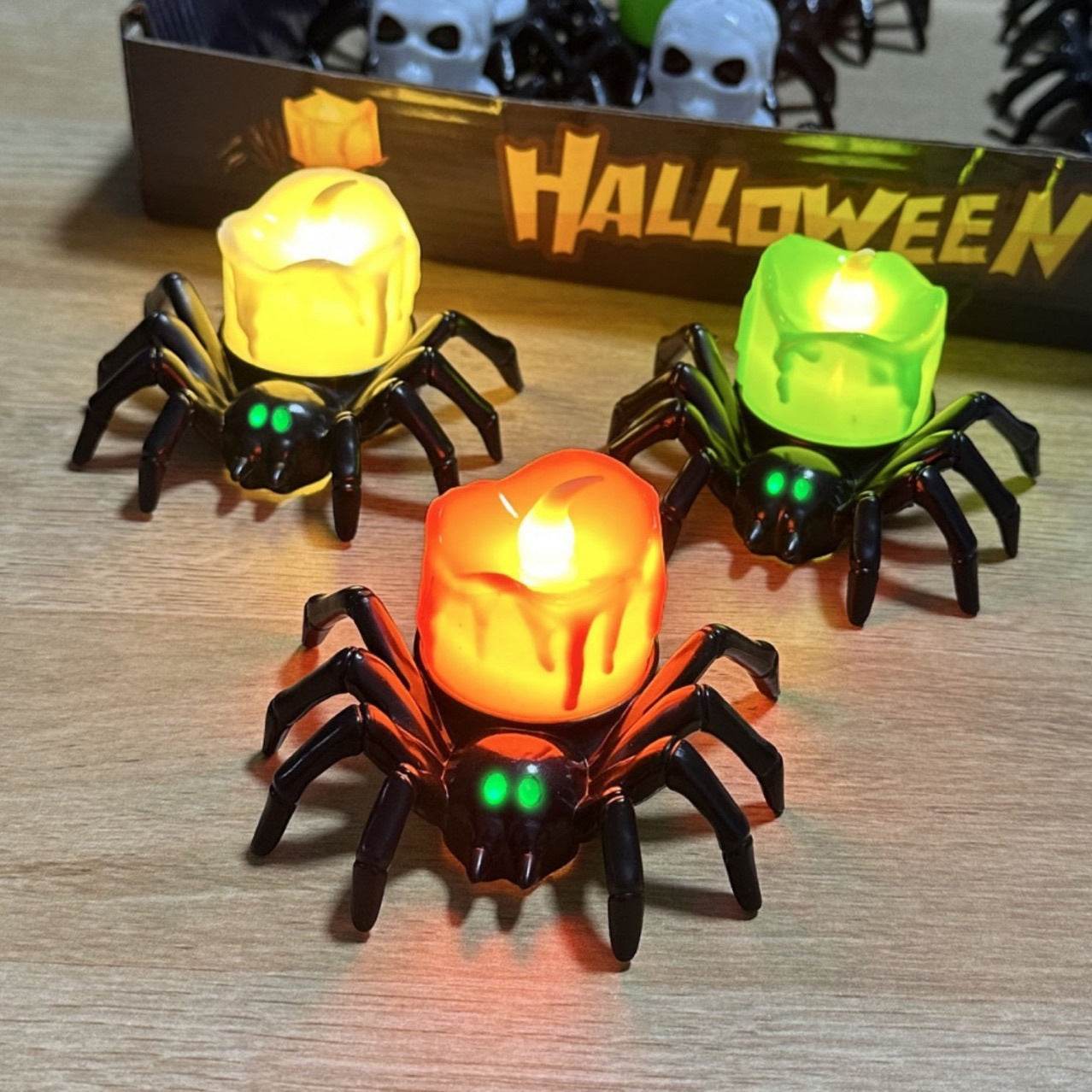Halloween Pumpkin Spider Candle Light Decoration Props - www.Shopthatapp.com
