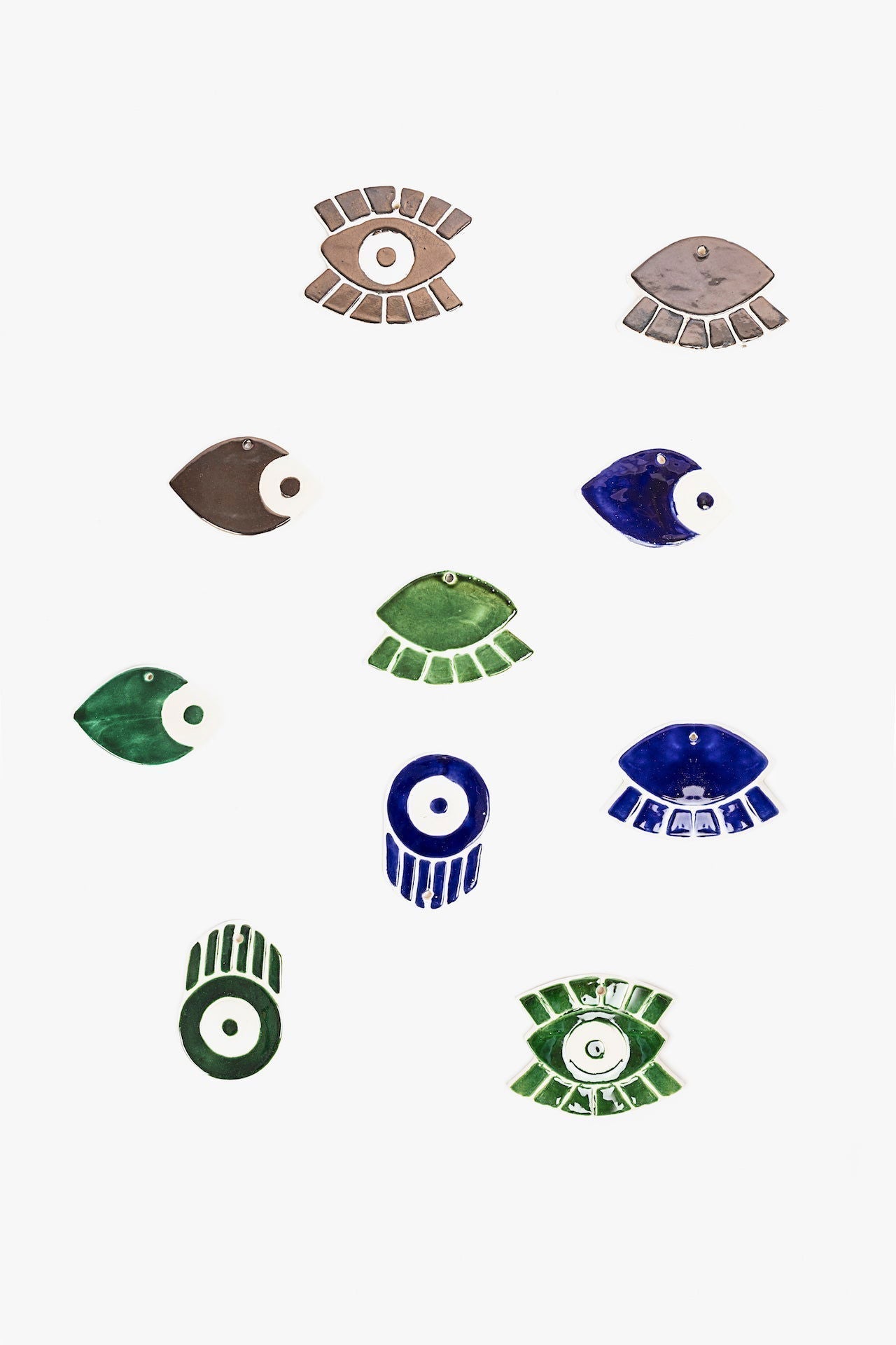 Ceramic Wall Ornament Set of 4- Deep Green - www.Shopthatapp.com