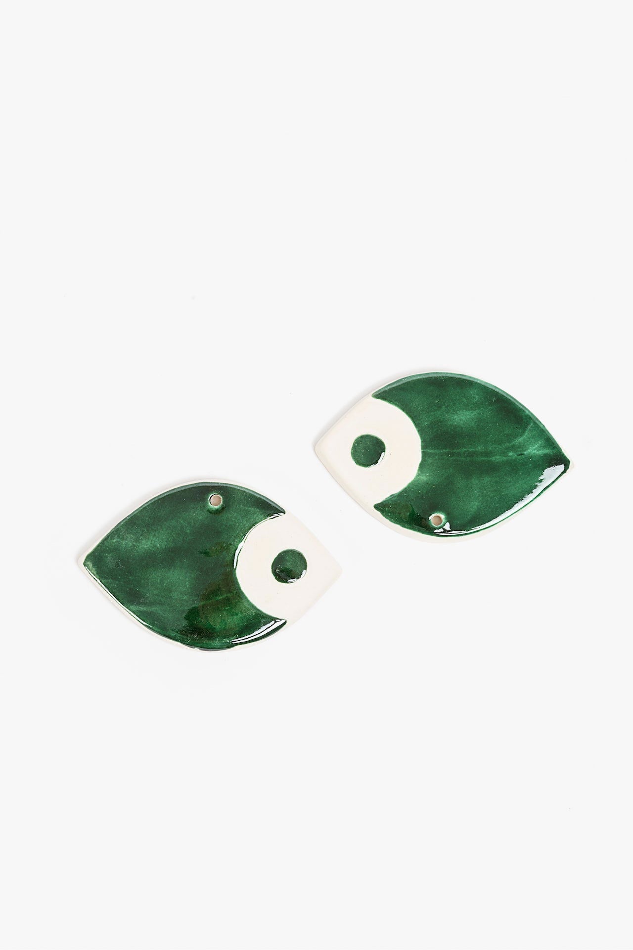 Ceramic Wall Ornament Set of 4- Deep Green - www.Shopthatapp.com