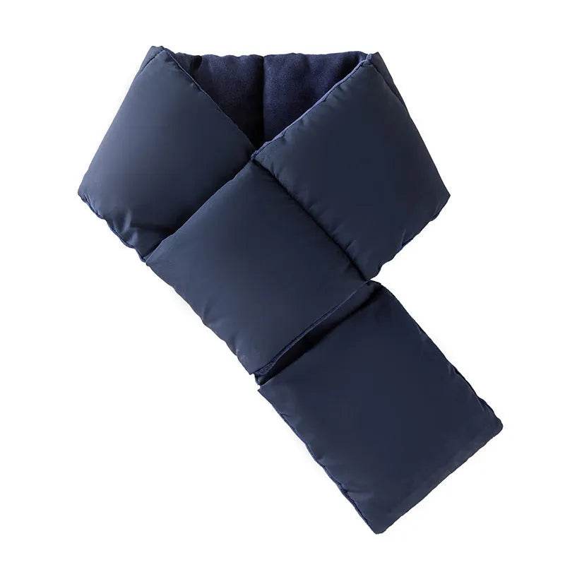 Warm Cross-design Pocket Scarf For Women Winter Outdoor Sports Skiing Cold-proof Down Cotton Plus Velvet Short Scarf - www.Shopthatapp.com