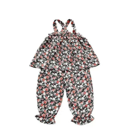 Chiffon vest trousers children's clothing summer new Baby Girl Cloth set - www.Shopthatapp.com