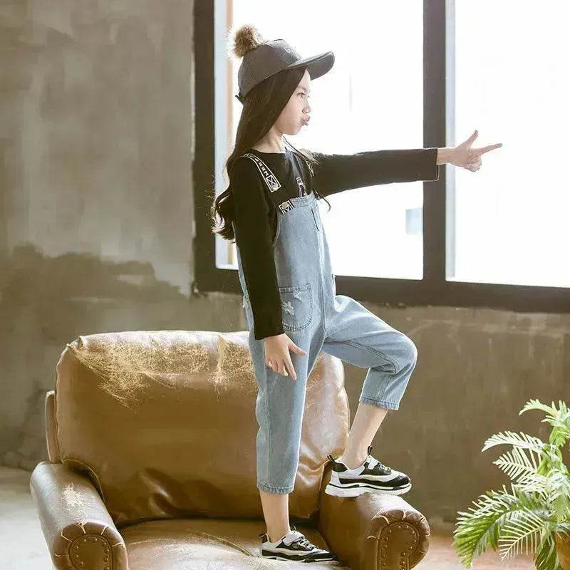Children Jeans Denim Strap Romper Jumpsuit Pant - www.Shopthatapp.com
