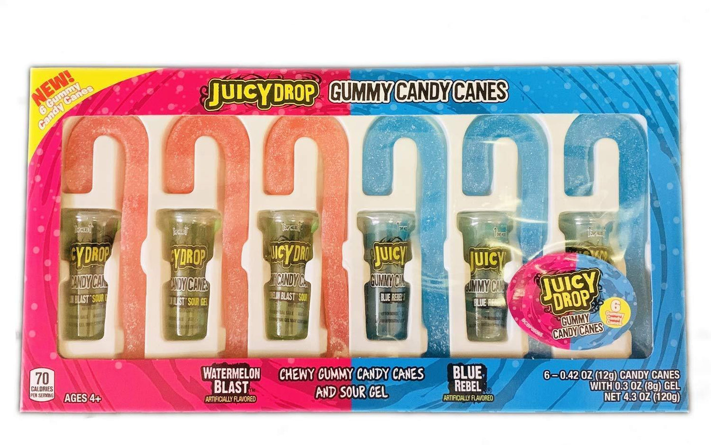 Christmas Juicy Drop Sour Gummy Candy Canes - www.Shopthatapp.com