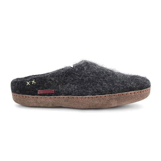 Classic Slipper - Black with Leather - www.Shopthatapp.com