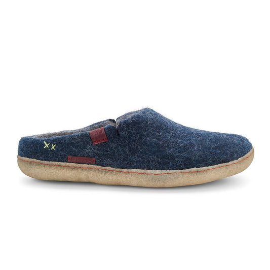 Classic Slipper - Navy Blue with Rubber - www.Shopthatapp.com