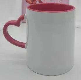 Coated Mug Heart Shaped Handle Inner Color Cup Ceramic Cup Customized - www.Shopthatapp.com