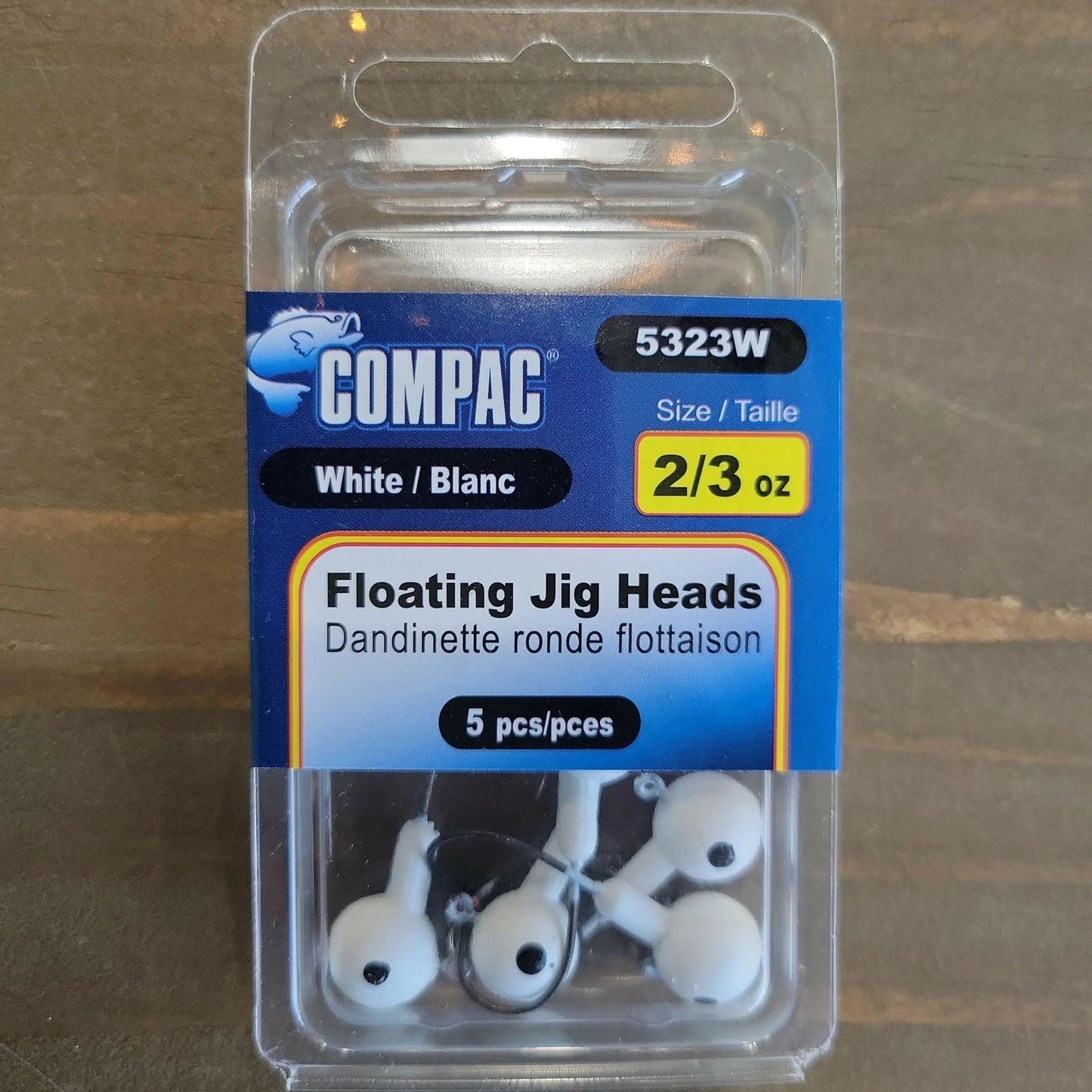 COMPAC Floating Jig Heads White #2 hook 5/pk - www.Shopthatapp.com