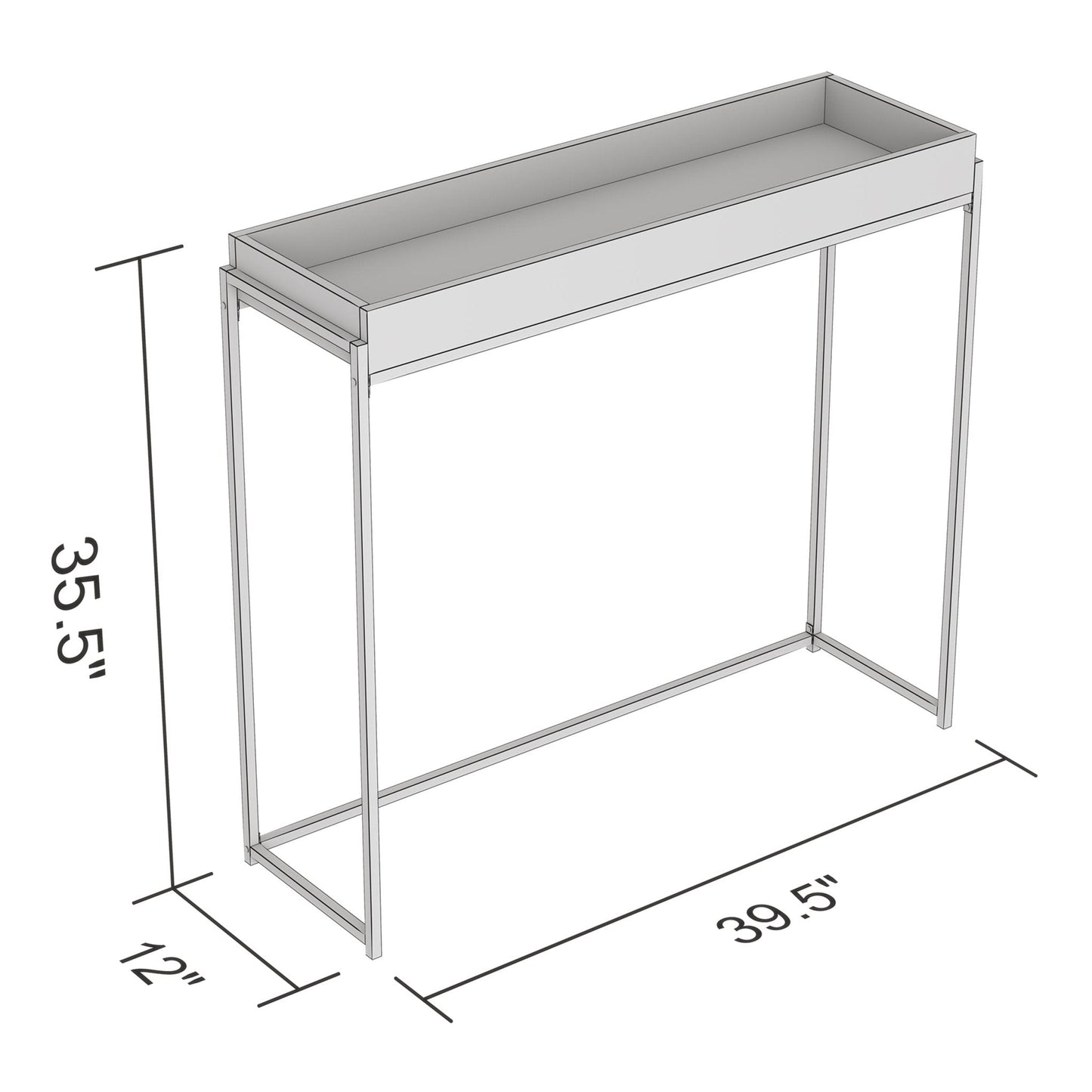 Console de canapé avec plateau taupe foncé