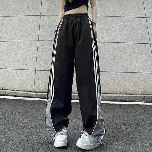 Contrast Color Side Striped Black Pants For Women - www.Shopthatapp.com