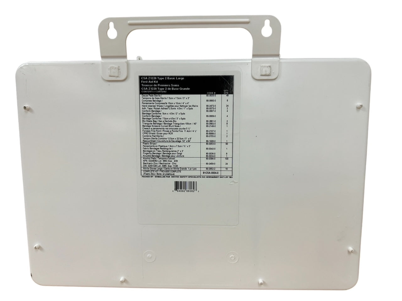 CSA Z1220 - 17 TROUSSE DE PREMIERS SOINS TYPE 2 GRANDE (51 à 100 travailleurs), boîte en plastique