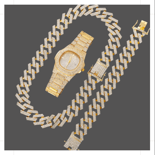 Lost and Found Cuban Link Jewelry Combo Set - Www.Shopthatapp.com