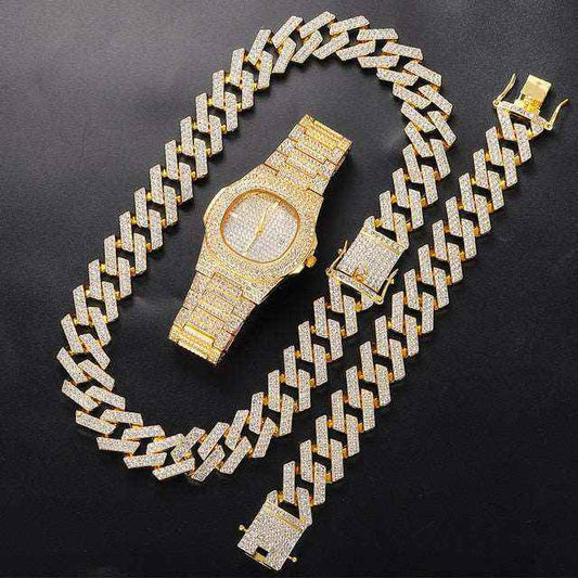 Lost and Found Cuban Link Jewelry Combo Set - www.Shopthatapp.com