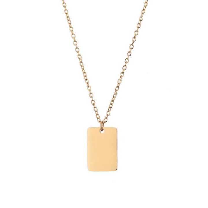 Collier petit rectangle imprimé à la demande