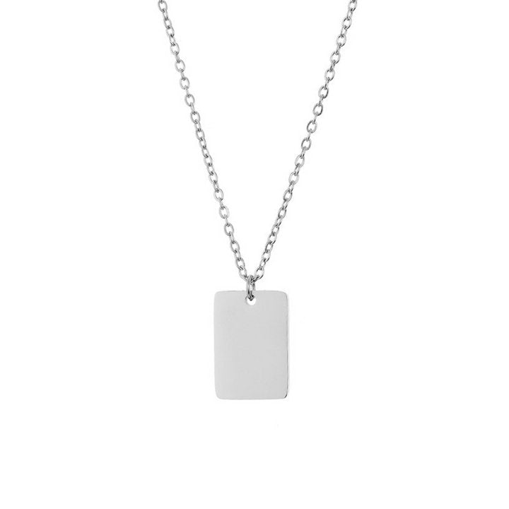 Collier petit rectangle imprimé à la demande