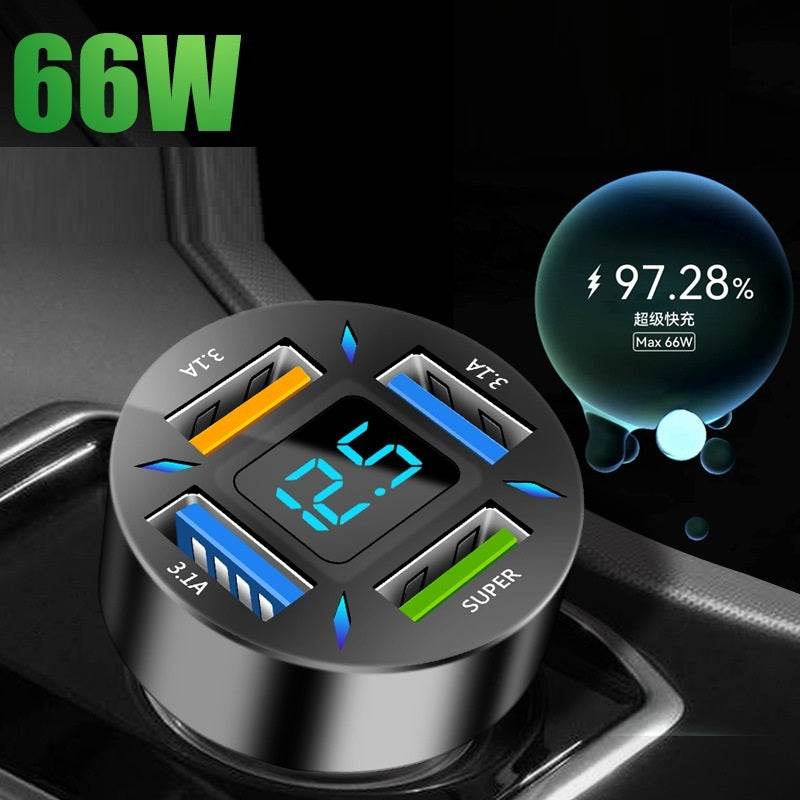 Four-port Car Charger 4USB Car Charger - www.Shopthatapp.com