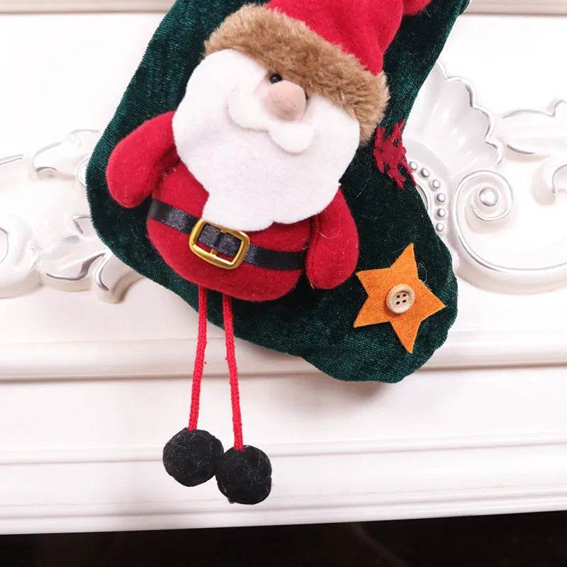 Christmas Stockings Gift Bag Flannel Small Size Hanging Decorations - www.Shopthatapp.com