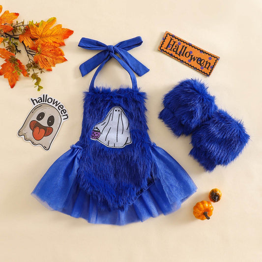 Halloween Children's Clothing Plush Girls' Cute Crawling Suit Two-piece Set - www.Shopthatapp.com