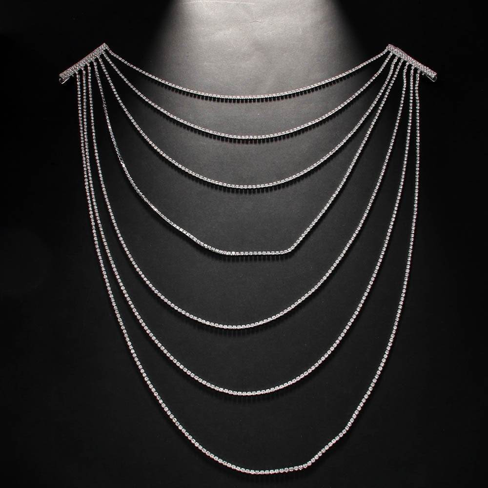 Multi layer Rhinestone Hair Chain Bridal Hair chain clip - www.Shopthatapp.com