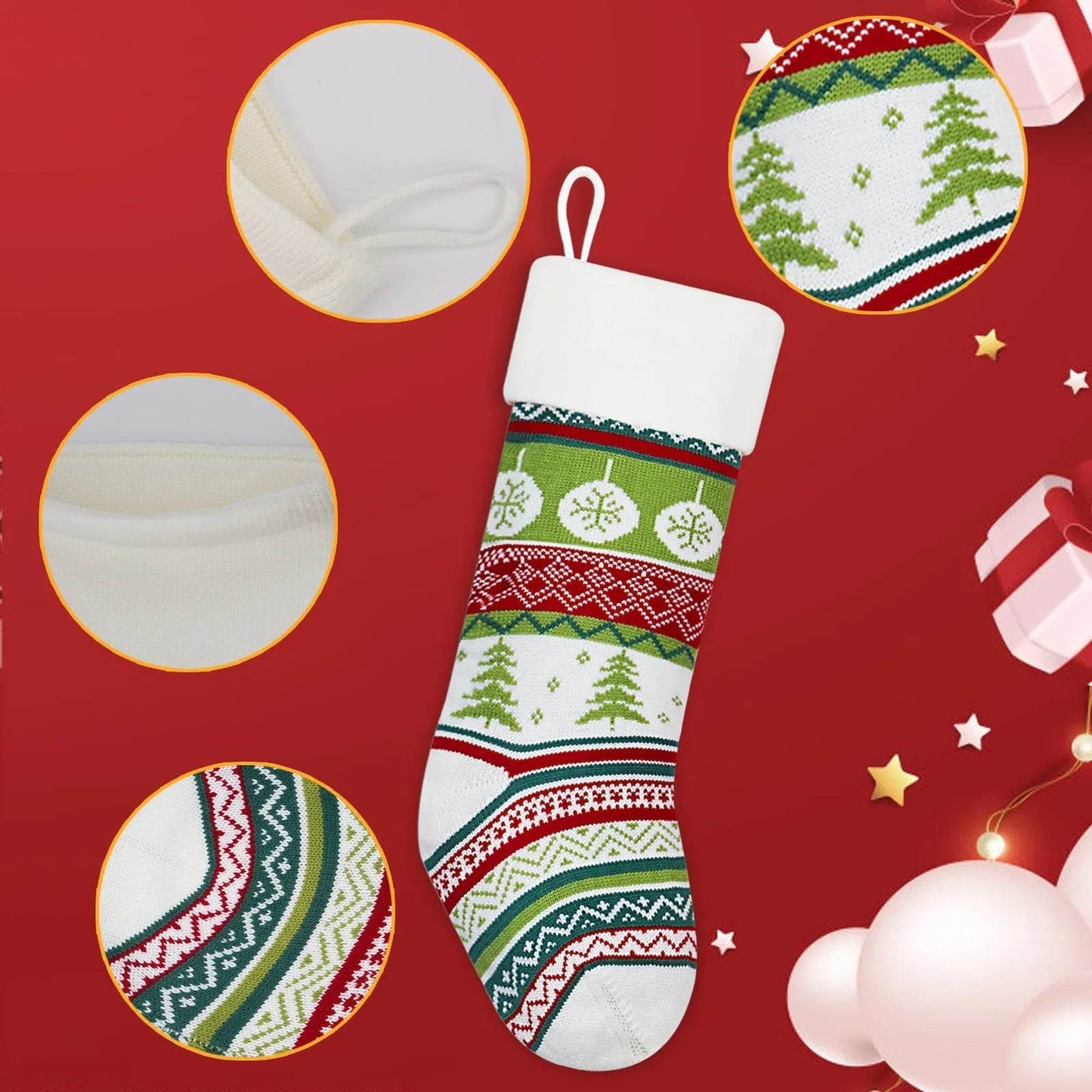 Christmas Stockings Candy Knitted Bag Wool - www.Shopthatapp.com