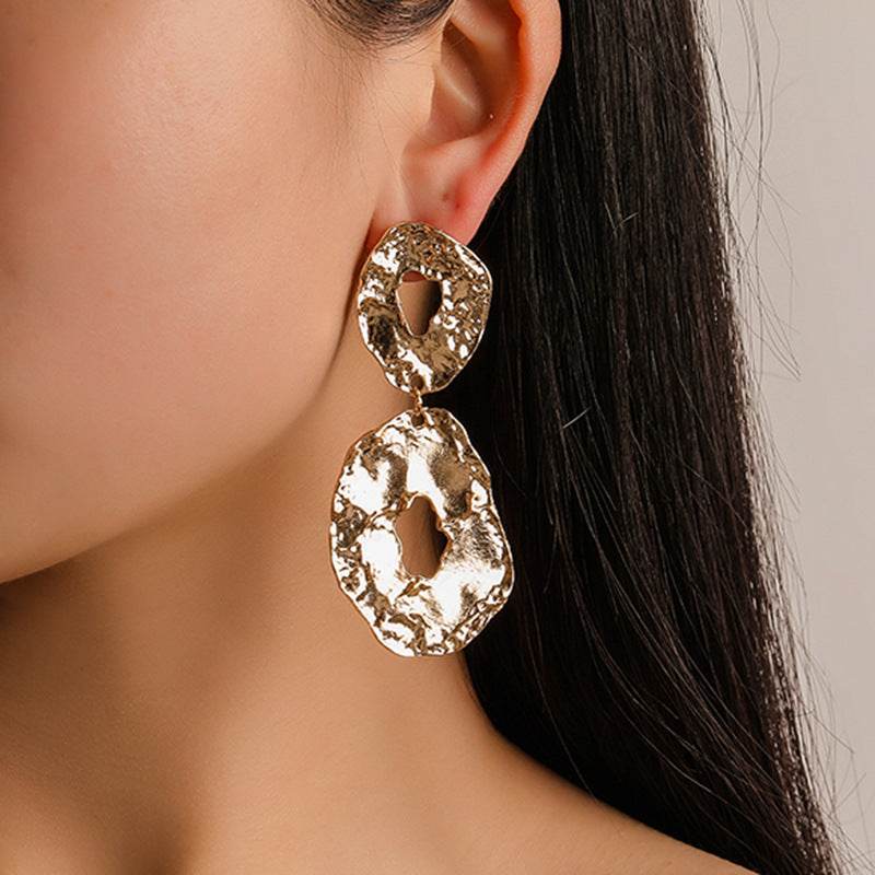 Jewelry Baroque Alloy Geometric Irregular Earrings - www.Shopthatapp.com
