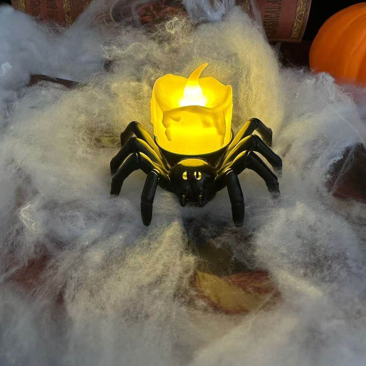 Halloween Pumpkin Spider Candle Light Decoration Props - www.Shopthatapp.com