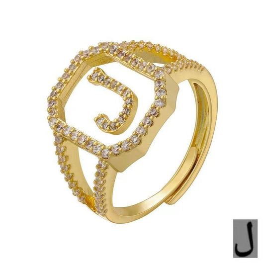 Fashion Micro Inlaid Zircon Arab Letters Ring for women - www.Shopthatapp.com
