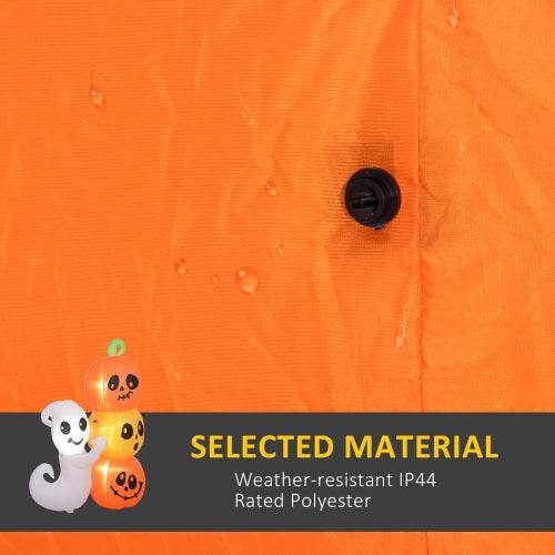 HOMCOM 5ft Inflatable Halloween Decoration Ghost And Pumpkin, Blow Up Outdoor LED Yard Display, Waterproof - www.Shopthatapp.com