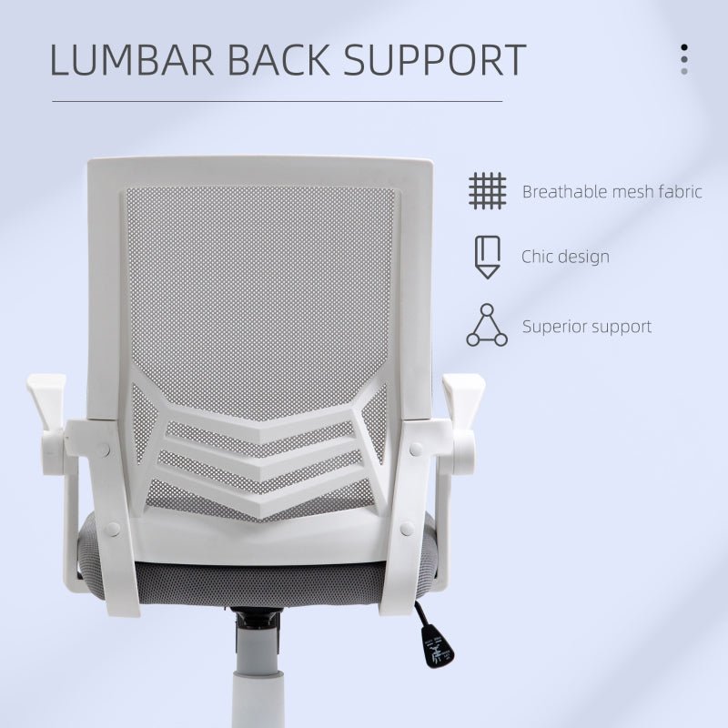 Office Chair, Gaming chair Ergonomic Desk Chair with Flip-up Arm and Lumbar Back Support for Home, Grey - www.Shopthatapp.com
