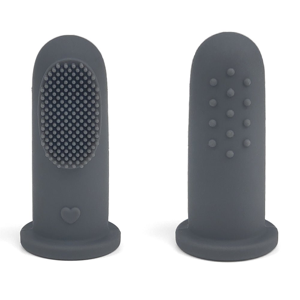 Dark Grey Silicone Finger Toothbrush set of two - www.Shopthatapp.com