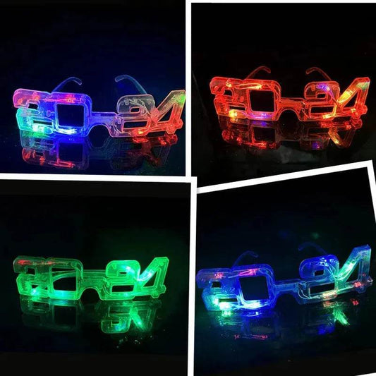 LED Glowing New Year Glasses 2024 Glitter Glasses For Party Evening Decoration - www.Shopthatapp.com