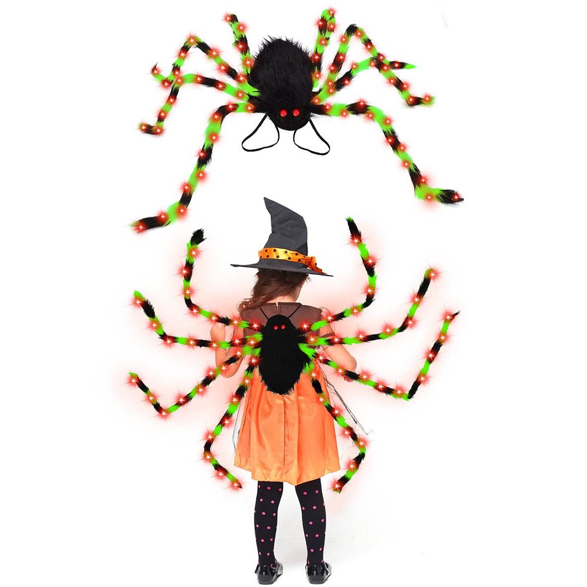 Halloween Spider Backpack Nine LED Modes Plush Sugar Bag - www.Shopthatapp.com