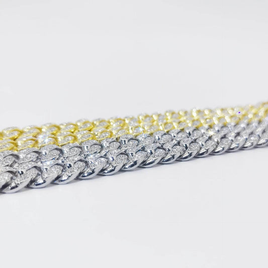 Flat Cuban Link Chain Diamond Bracelet - www.Shopthatapp.com