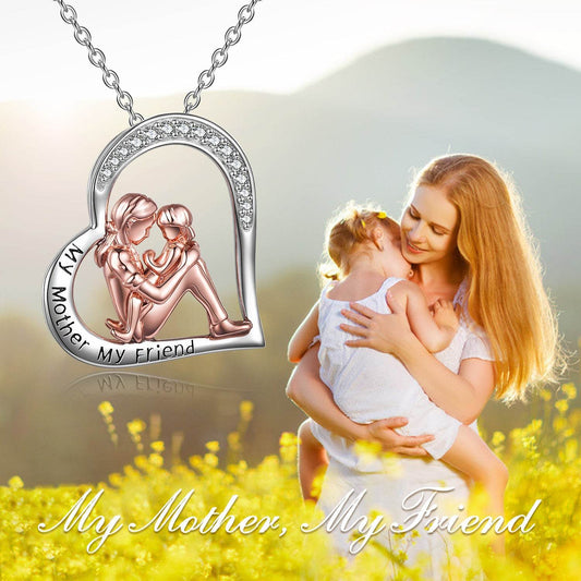 Mother's Day Necklace 925 Sterling Silver Engraved My Mother My Friend - www.Shopthatapp.com