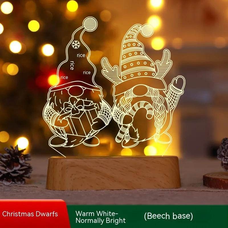 Christmas Decoration 3D Lamp Acrylic LED Night Lights New Year Valentines Day Christmas Kids Gift Christmas Ornaments - www.Shopthatapp.com