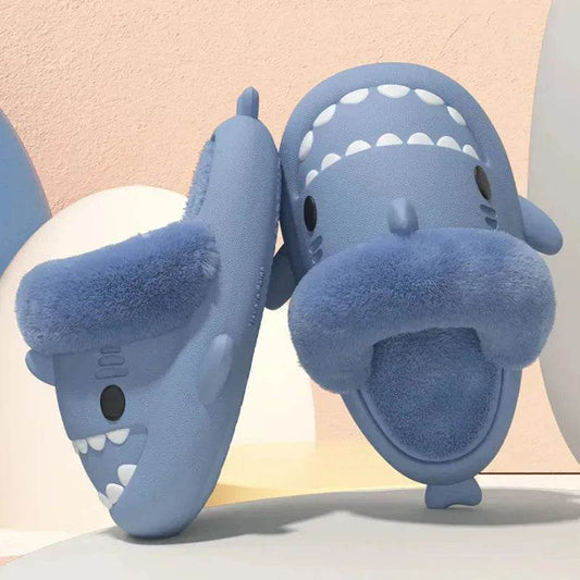 Winter Shark Slippers Detachable Warm Fuzzy Slippers Bedroom House Shoes Women - www.Shopthatapp.com