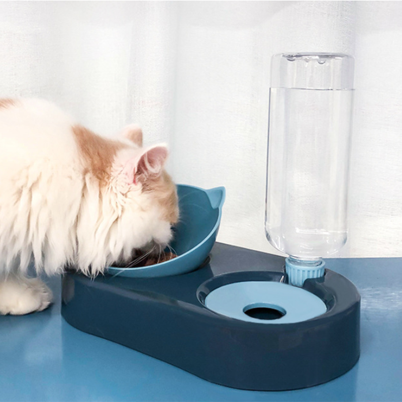 PetWithMe Dog and Cat Food Bowl Set with Water Dispenser