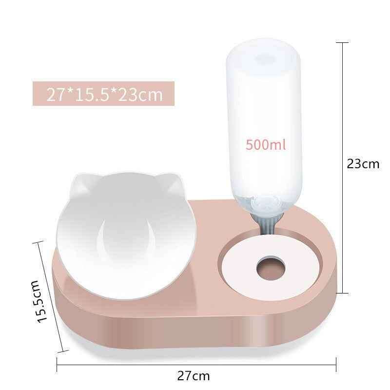 PetWithMe Dog and Cat Food Bowl Set with Water Dispenser