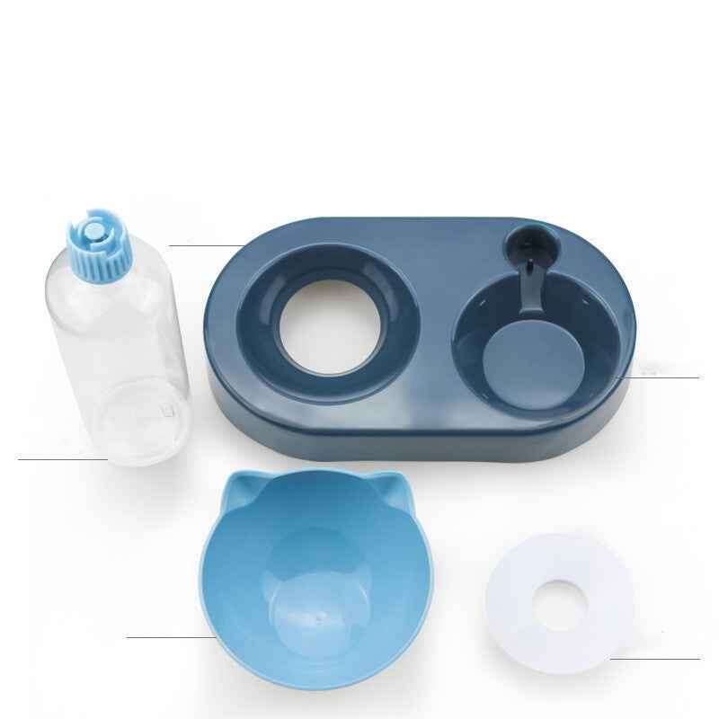 PetWithMe Dog and Cat Food Bowl Set with Water Dispenser