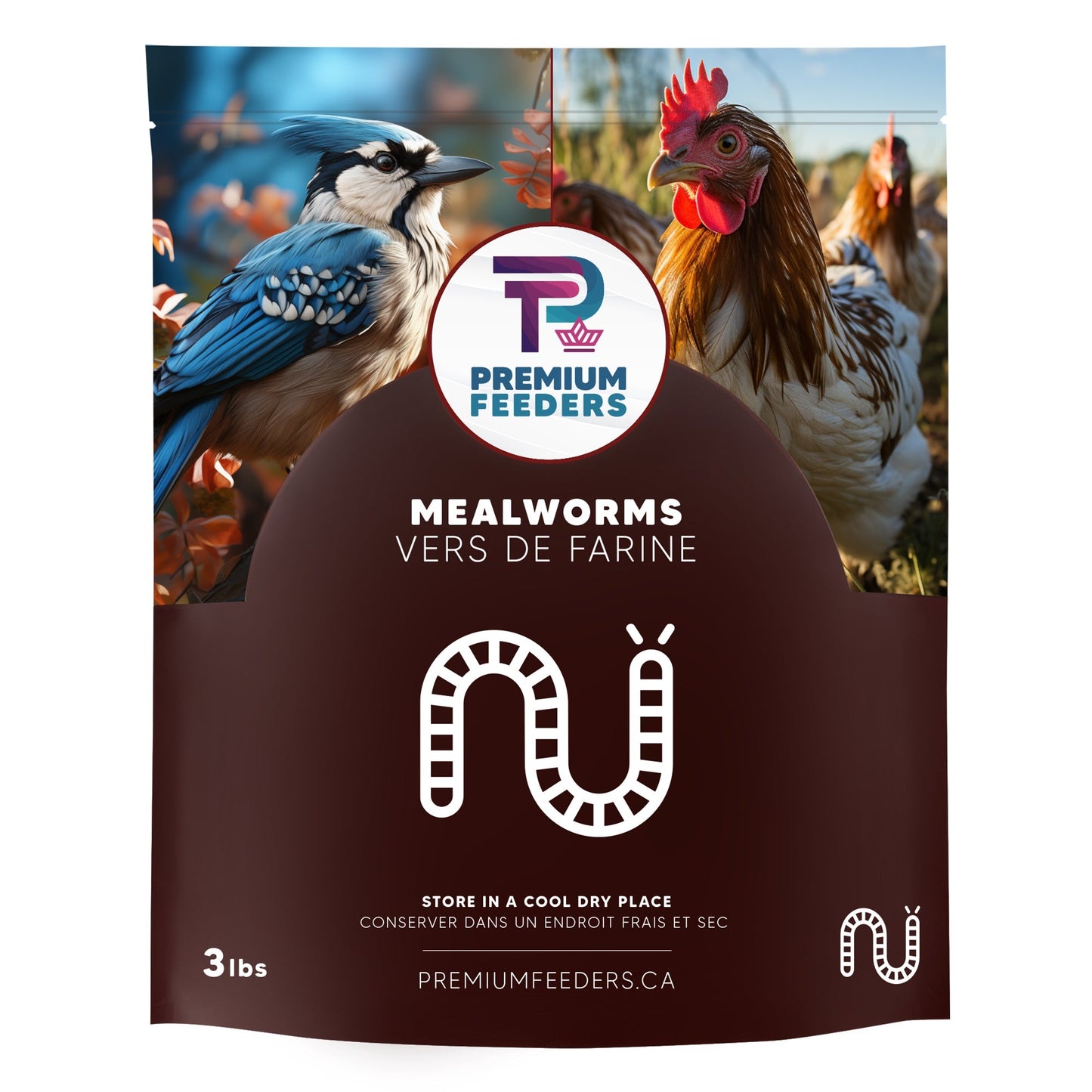 Vers de farine séchés – 3 lb