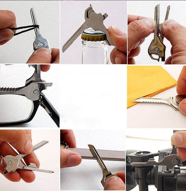 Multipurpose Keychain Key Survive Pocket Opener Shape - Mini Multi Gear - www.Shopthatapp.com