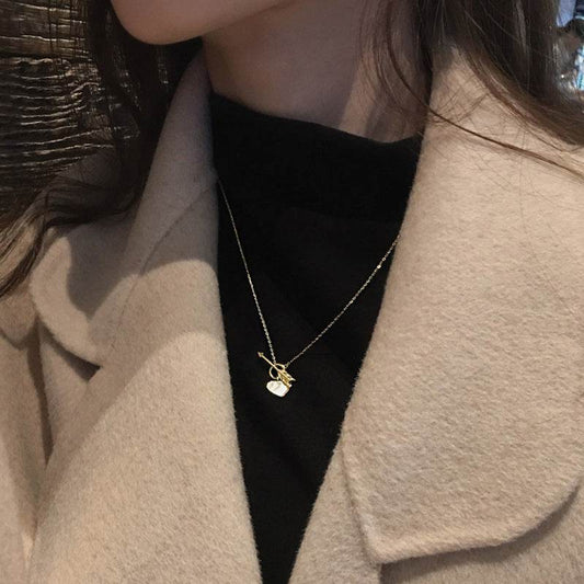 Romantic Heart Necklace Copper Zircon Pendant Necklace for women - www.Shopthatapp.com