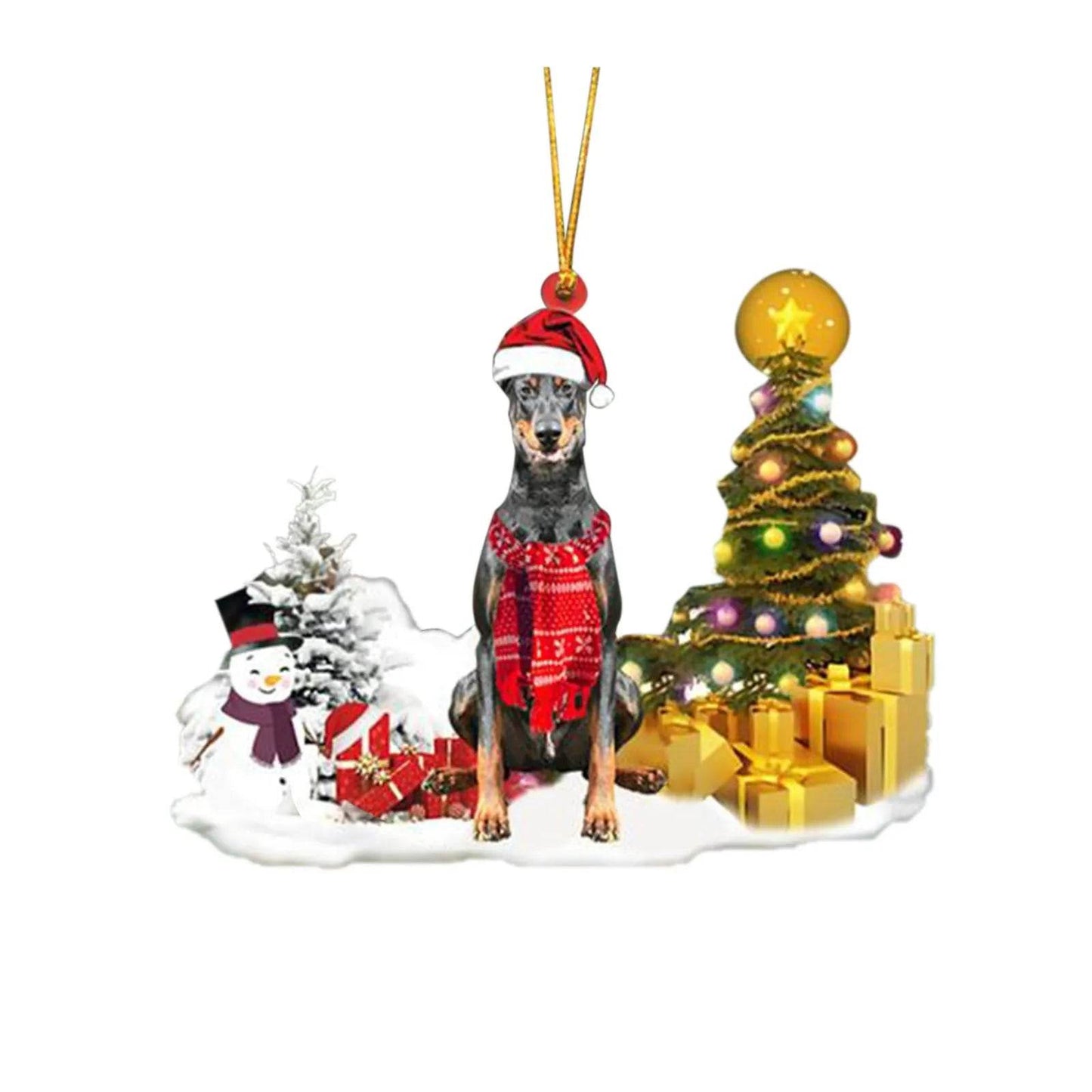 Christmas Family Puppies Decorate Trees With Lights - www.Shopthatapp.com