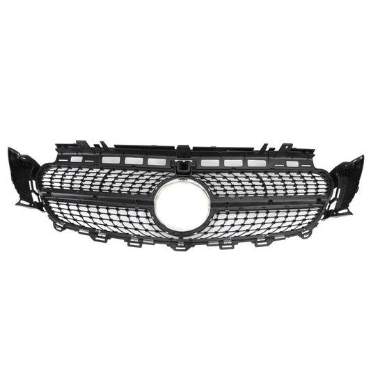 Diamond Silver Edge Front Grille For 2016 To 2019 Mercedes-Benz W213 E300 E400 - www.Shopthatapp.com