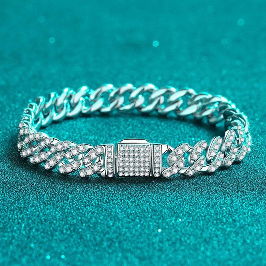 Cuban Link Chain Moissanite Bracelet - www.Shopthatapp.com