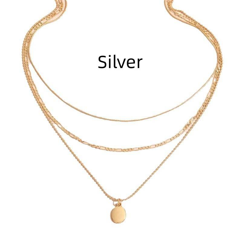 Vintage Geometric Metal Oval Pendant Necklace - www.Shopthatapp.com