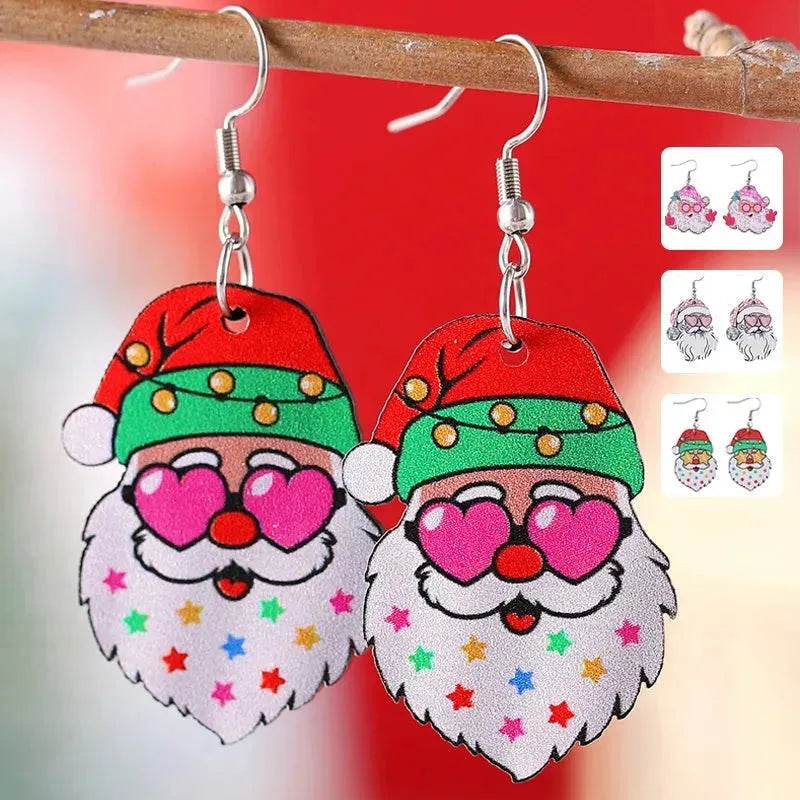 Funny Santa Claus Earrings Christmas Pendant Earrings Gift - www.Shopthatapp.com