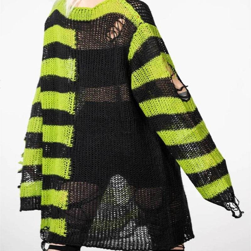 Halloween Ripped Long Sweater Women's Fashion Loose Sweater - www.Shopthatapp.com