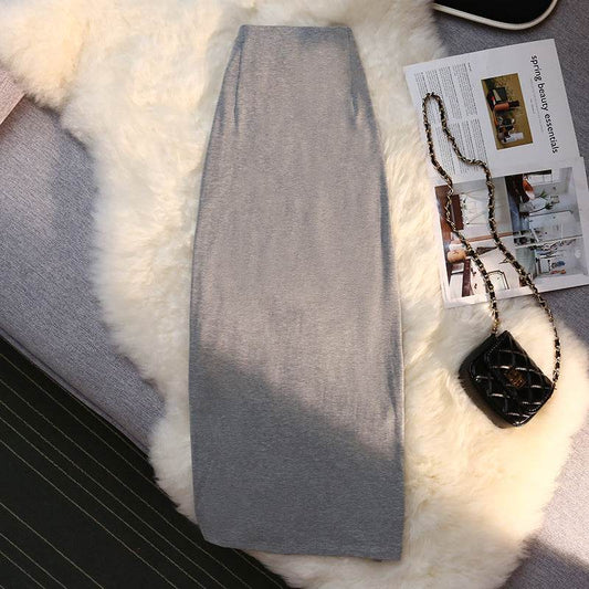 Women's drawstring Side Slit Pleated Hip Midi Skirt - www.Shopthatapp.com